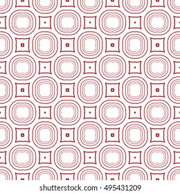 geometric pattern of circles and ovals. vector illustration. red gradient.