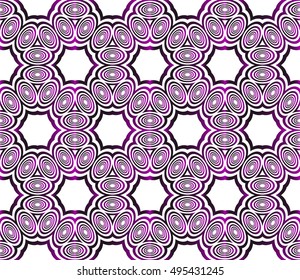 geometric pattern of circles and ovals. vector illustration. purple gradient.
