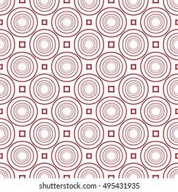 geometric pattern of circles and ovals. vector illustration. red gradient.