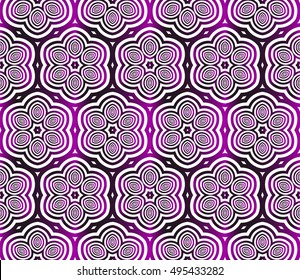 geometric pattern of circles and ovals. vector illustration. purple gradient.