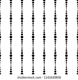 Geometric pattern of circles. Patterned vertical lines. Template for Wallpaper, textiles, paper and web pages. Black and white. Vector. Minimalism.