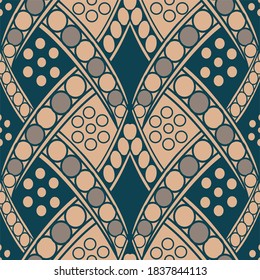 geometric pattern with circles, rhombuses A seamless vector background. For textiles, prints, wallpapers