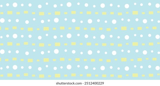 Geometric pattern of circles and squares with retro image, vector illustration