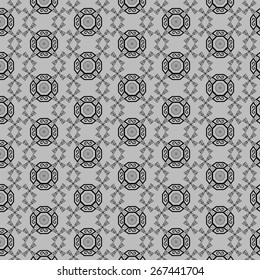 Geometric pattern of circles and triangles.Vintage abstract pattern. Bright geometry template. Round shapes. Retro hand drawn circles ornament. Old style