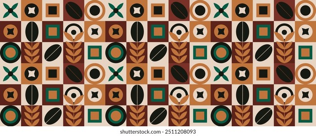 Padrão geométrico projeto de café ilustração abstrata padrão sem emenda para capa banner poster flyer elementos design vetor padrão