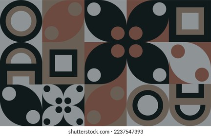 Geometric pattern coffee design.  Vector colorful background of the tiles. Modern exotic design for paper, cover, fabric, interior.