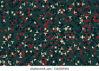 Geometric pattern with colored elements, vector abstract background
