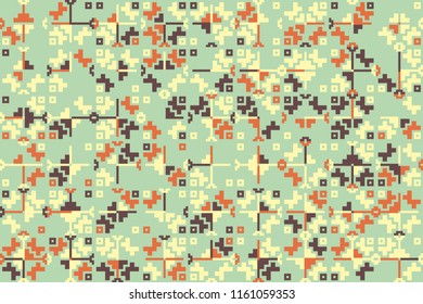 Geometric pattern with colored elements, vector abstract background