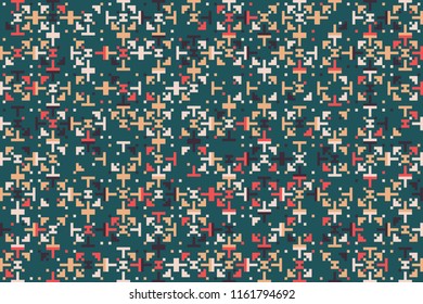 Geometric pattern with colored elements, vector abstract background