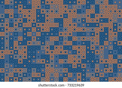 Geometric pattern with colored elements, vector abstract background
