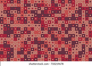 Geometric pattern with colored elements, vector abstract background