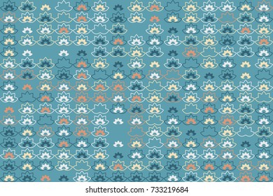 Geometric pattern with colored elements, vector abstract background