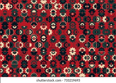 Geometric pattern with colored elements, vector abstract background