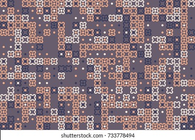 Geometric pattern with colored elements, vector abstract background