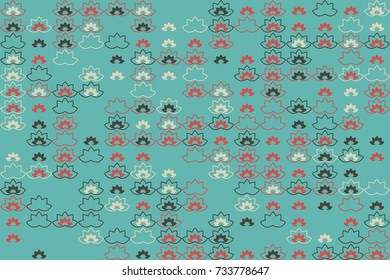 Geometric pattern with colored elements, vector abstract background