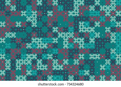 Geometric pattern with colored elements, vector abstract background