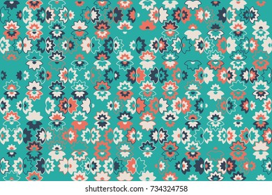 Geometric pattern with colored elements, vector abstract background