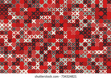 Geometric pattern with colored elements, vector abstract background