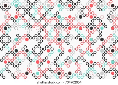 Geometric pattern with colored elements, vector abstract background