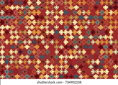Geometric pattern with colored elements, vector abstract background