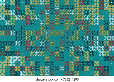 Geometric pattern with colored elements, vector abstract background