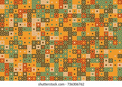 Geometric pattern with colored elements, vector abstract background