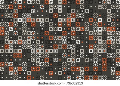 Geometric pattern with colored elements, vector abstract background