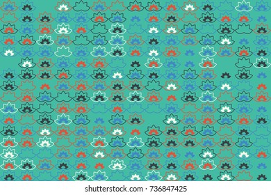 Geometric pattern with colored elements, vector abstract background