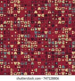 Geometric pattern with colored elements, vector abstract background