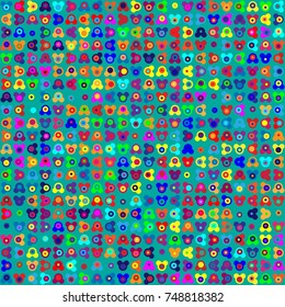 Geometric pattern with colored elements, vector abstract background