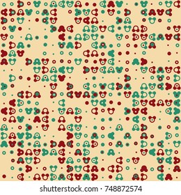 Geometric pattern with colored elements, vector abstract background