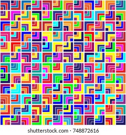 Geometric pattern with colored elements, vector abstract background