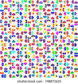 Geometric pattern with colored elements, vector abstract background