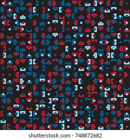 Geometric pattern with colored elements, vector abstract background