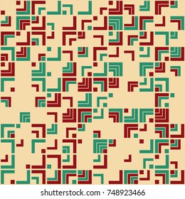 Geometric pattern with colored elements, vector abstract background