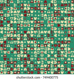 Geometric pattern with colored elements, vector abstract background