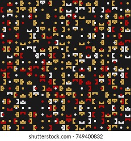 Geometric pattern with colored elements, vector abstract background