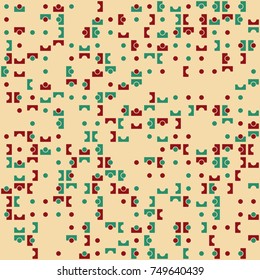 Geometric pattern with colored elements, vector abstract background