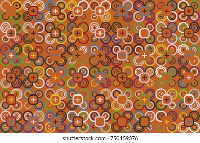 Geometric pattern with colored elements, vector abstract background