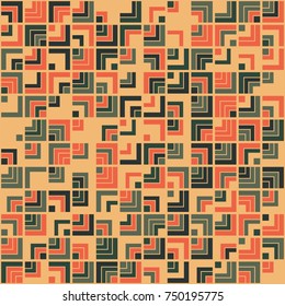 Geometric pattern with colored elements, vector abstract background