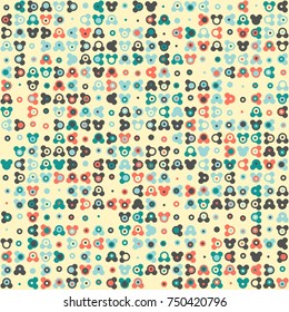 Geometric pattern with colored elements, vector abstract background