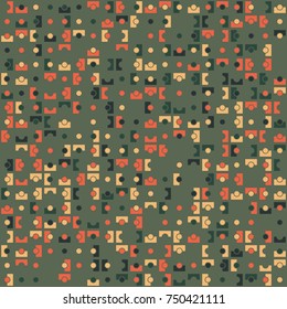 Geometric pattern with colored elements, vector abstract background