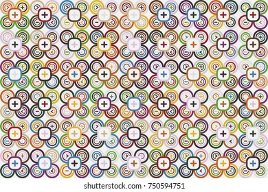 Geometric pattern with colored elements, vector abstract background