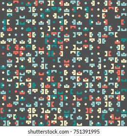 Geometric pattern with colored elements, vector abstract background