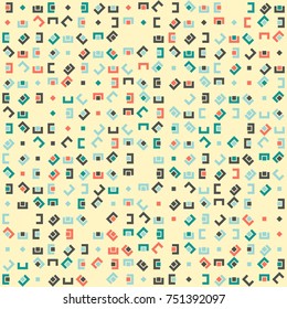 Geometric pattern with colored elements, vector abstract background