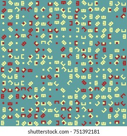 Geometric pattern with colored elements, vector abstract background