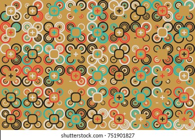 Geometric pattern with colored elements, vector abstract background