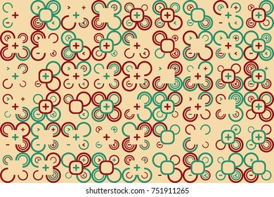 Geometric pattern with colored elements, vector abstract background
