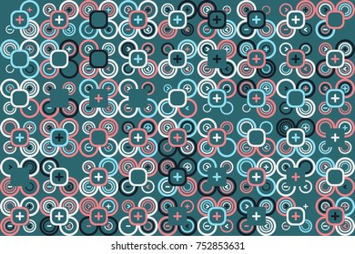 Geometric pattern with colored elements, vector abstract background