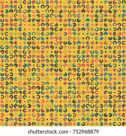 Geometric pattern with colored elements, vector abstract background